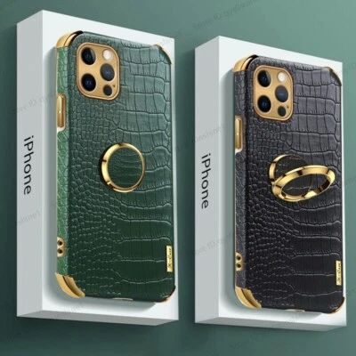 Luxury Crocodile Leather Case For iPhone 14 15Plus 13 Pro Max 12 11 XS 16 Cover - Image 1 of 4