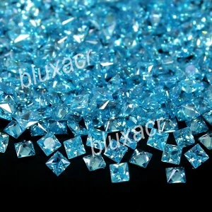10 Pcs Lot Natural Brazil Blue Aquamarine Calibrated 2.75 mm Princess Gemstone - Picture 1 of 6