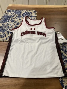 YOUTH GIRLS UNDER ARMOUR SOUTH CAROLINA GAMECOCKS SLEEVELESS TANK VEST M MED NEW - Picture 1 of 4