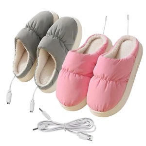 USB Charging Electric Heating Boot Foot Warmer Slippers for Women Men - Picture 1 of 13