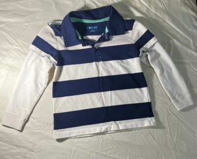 Boys Cherokee Polo Shirt - 4T - Blue And White - Long Sleeve - Image 1 of 4