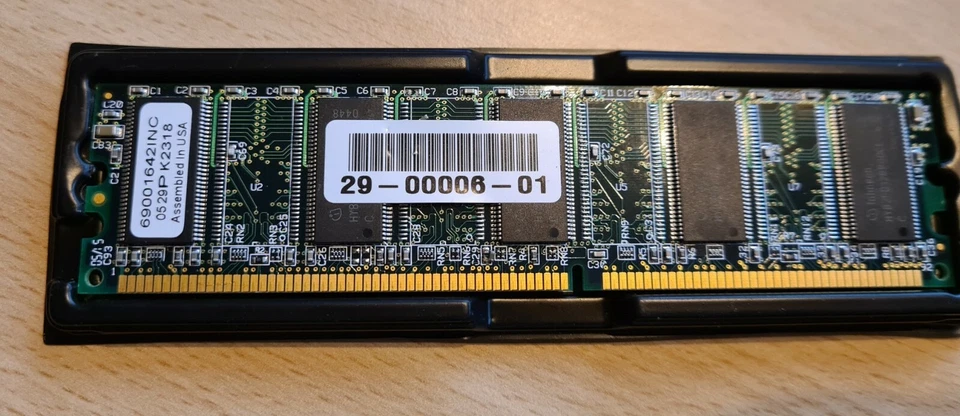 128MB PNY DDR1 PC2100 266MHz ECC Unbuffered RAM 69001642INC CL2.5 DIMM Memory - Image 1 of 1