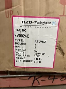 MOTOR XV0024C TECO 2 HP 1800 RPM 230/460V TEFC C-FACE NUEVO INVENTARIO - Imagen 1 de 2