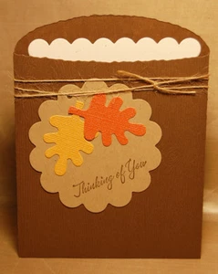 A2 Fall Leaf Pocket Card Kit, ergibt 1, inklusive Umschlag, wählen Sie den Gruß! - Bild 1 von 2