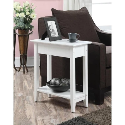 Convenience Concepts American Heritage Flip Top End Table in White Wood Finish - Image 1 of 4