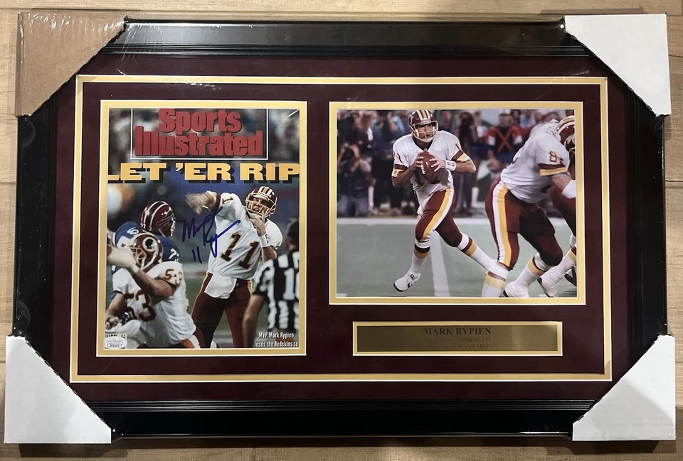 Mark Rypien Redskins Signed 8x10 Photo Collage JSA COA Framed! Foto 1 de 4
