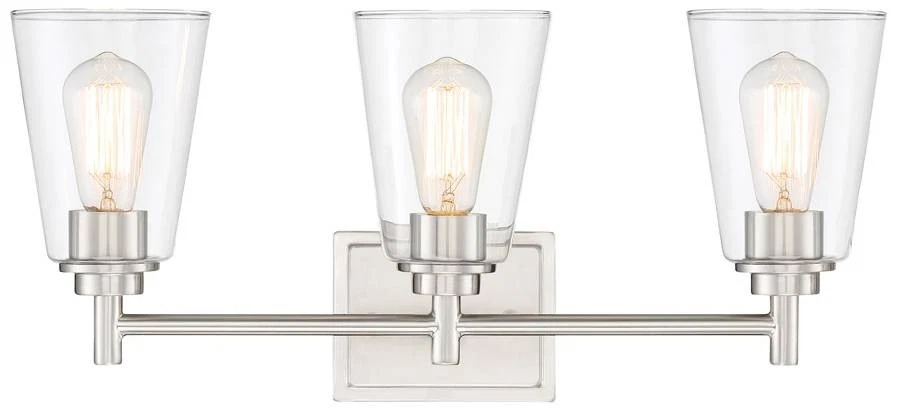 Luz de baño Westin 22 1/2" de ancho de metal platino satinado de 3 luces Foto 1 de 1