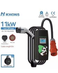 Khons 11KW 16A EV Dreiphasen-Elektroauto-Ladegerät Typ2 EVSE Ladebox IP65 5m - Bild 1 von 10