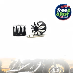 Black Front Axle Nut Covers For Harley Touring Road King/Glide Dyna 2008-2017 - Picture 1 of 10