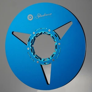 Carrete de cinta vacío de aluminio azul pulido Studevox de 10,5" para grabadoras de cinta de carrete - Imagen 1 de 9