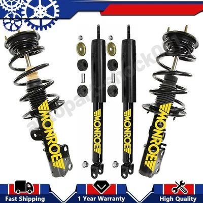 Conjunto completo de apoios de suspensão e amortecedores traseiros dianteiros Monroe 4X para 2013-2019 Ford Taurus_SH - Imagem 1 de 4