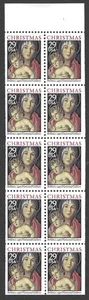 US Scott #2710a  29c Madonna & Child MNH booklet pane of 10 from booklet - 1992 - Picture 1 of 1