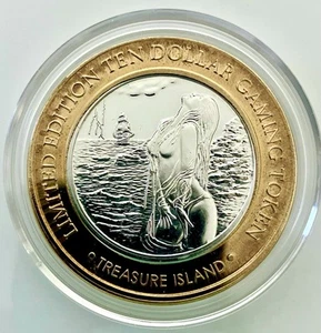 Ficha de juego 2004 Las Vegas TI Treasure Island .999 plata fina LE Siren of Sea - Imagen 1 de 2