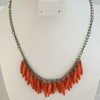 Berloque de contas corneta pêssego colar declaração tom prata (R5-21) - Imagem 1 de 4