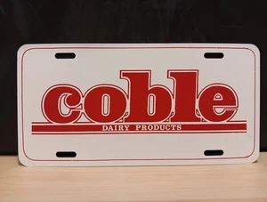 Vintage Coble Dairy Products Metal Aluminum License Plate 6" By 12" - Picture 1 of 10
