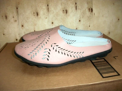 Owlkay Damas Talla 7 (38) Informal Cómodo Zapatos Planos Rosa Cuero Mocasines Sandalias Foto 1 de 4