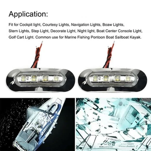 LED Lights 4 LED 50 Light Marine Boat LED Lights Marine Light 120 Lumens White - Picture 1 of 12
