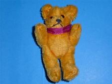 Vintage Schuco Teddy Bear Miniature Mohair 4.5" Mechanical Jointed 1950"s Gold