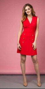Red Casual Women's Dress - Picture 1 of 4