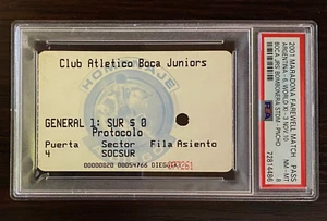 Boleto de partido de despedida Diego Maradona 2001 PSA 8 * La Pelota No Se Mancha * Pop 1 - Imagen 1 de 5