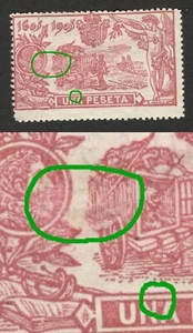 SPAIN - MH STAMPS, 1 PESETA - PLATE ERROR - HIGH CV -1905. - Picture 1 of 6