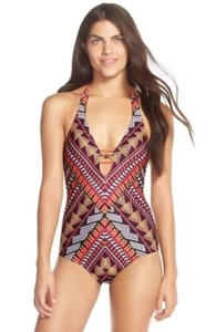 * NWT Becca 'Caravan' Print One-Piece Swimsuit NWT, L - Picture 1 of 3