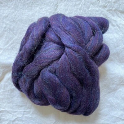4oz English Merino Wool Purple Roving Ready to Spin - Image 1 of 2