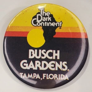 Vintage Busch Gardens Tampa Florida Der dunkle Kontinent Souvenir Pinback Button - Bild 1 von 3