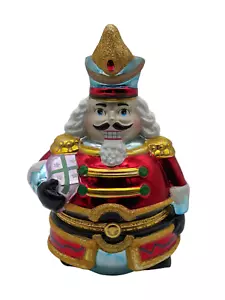 Christopher Radko Jolly Cracker Nutcracker Candy Jar Trinket Box Christmas Empty - Picture 1 of 12