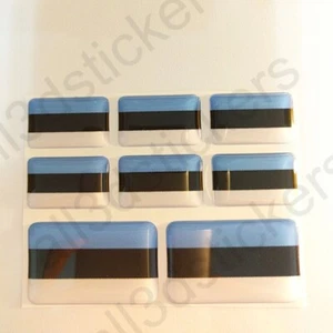 Pegatina bandera de Estonia rectangular 3D bandera gedomt 3D pegatina coche - Imagen 1 de 3