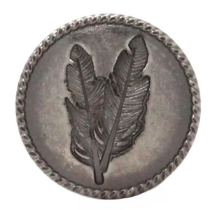 Feather Antique Nickel Decorative Snap Set Leathercraft Concho 1"1265-105 - Picture 1 of 2