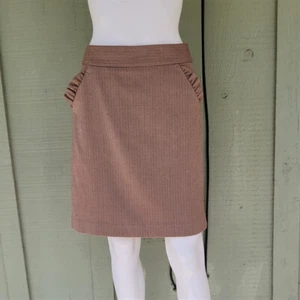 New ANN TAYLOR LOFT Brown Herringbone Pocket Skirt 10 - Picture 1 of 5
