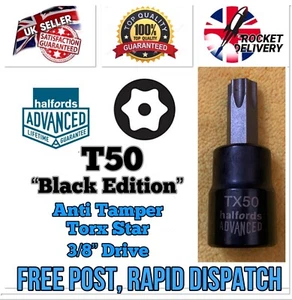 T50 Halfords Advanced Security Torx Star 3/8 Drive Socket Tool *FREE POST* - Picture 1 of 2