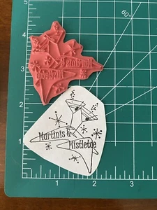 Unmounted Rubber Stamp Martini's and Mistletoe Gently used WILL COMBINE SHIP UM - Picture 1 of 1