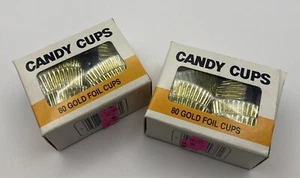 Set Of 2 Vintage Fix Run Craftsmen Candy Cups 80 Gold Foil Cups Per Pack - Picture 1 of 5