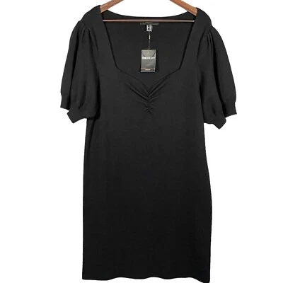 Vestido mini suéter tejido Forever 21+ para mujer talla 3X negro manga corta nuevo con etiquetas Foto 1 de 4
