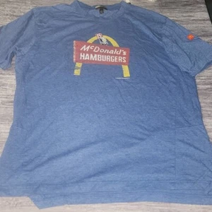 Camisa de manga corta McDonald's Hamburgers azul para hombre talla grande - Imagen 1 de 10