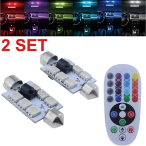 4x For Chevy RGB Dome Map Light 578 212-2 Remote control LED Bulb Interior Lamp - Bild 1 von 11