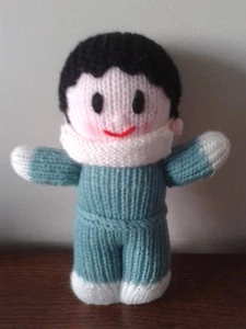 Cuddly Toy Hand Knitted Doll (8 1/4") - #14 (15% donated to Cancer Research) - Picture 1 of 1