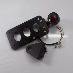 Vertical Tail Light Side Axle License Plate Bracket Cruiser Vintage Bobber CB VN - Picture 1 of 6
