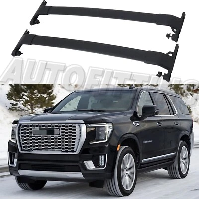Поперечная штанга подходит для багажника GMC YUKON 2015-2020 годов выпуска с рейкой на крышу - Изображение 1 из 4