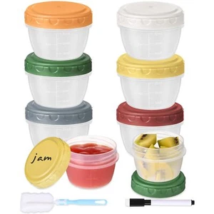 6 Pack 2oz Reusable Plastic Bowls Salad Dressing Container for Condiment Sause - Picture 1 of 7
