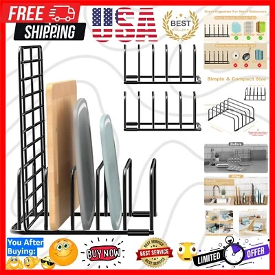 Tabla de cortar de metal duradera de 5 ranuras y almacenamiento de utensilios para hornear - organizador de cocina negro Foto 1 de 4