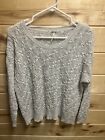 Free People Womens Gray/Beige Color Knit Sweater, Size Small