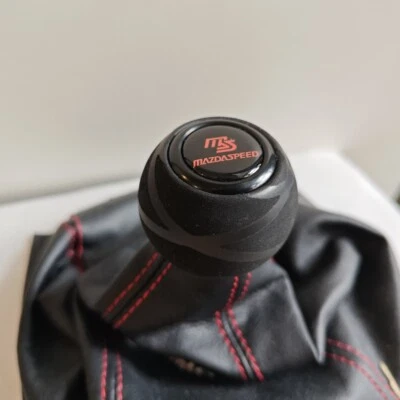 BLACK MAZDASPEED Alcantara LEATHER SHIFT GEAR KNOB for MAZDA 2 3 6 MX5 MIATA CX5 - Image 1 of 4