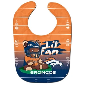 Denver Broncos NFL Lil Fan Baby Feeding Bib Newborn Infant Toddler Baby Shower - Picture 1 of 1