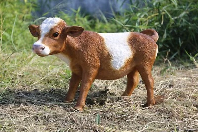 Estatua de vaca de granja de pie tamaño natural estatua de jardín decoración hogar granja Foto 1 de 2