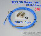 Binzel Style Ptfe With Brass Liner And Cooper Terminal 0.6-0.9Mm Wire 5M 16Ft