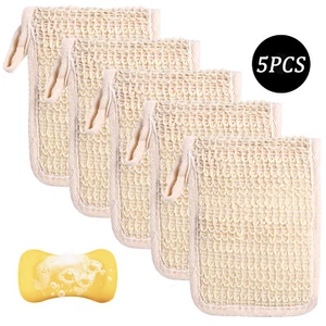 5pcs Soap Saver Bag Pouch Natural Sisal for Foaming Drying Shower Exfoliating - Picture 1 of 5