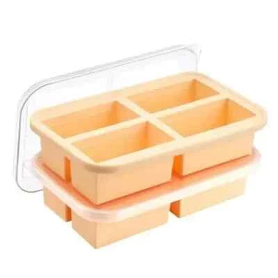 Bandeja Super Cubo de Hielo X 4 Porciones Molde Congelador Silicona Grande con Tapa, 1 Taza Foto 1 de 4